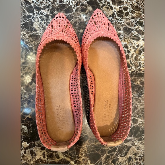 Women's Pink Woven Flats - Picture 1 of 6